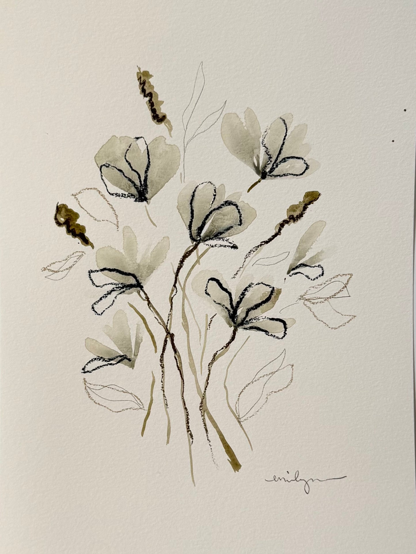 Five Grey Flowers