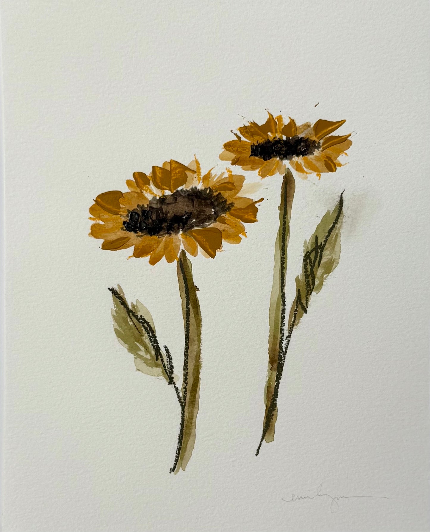 Watercolor Sunflowers
