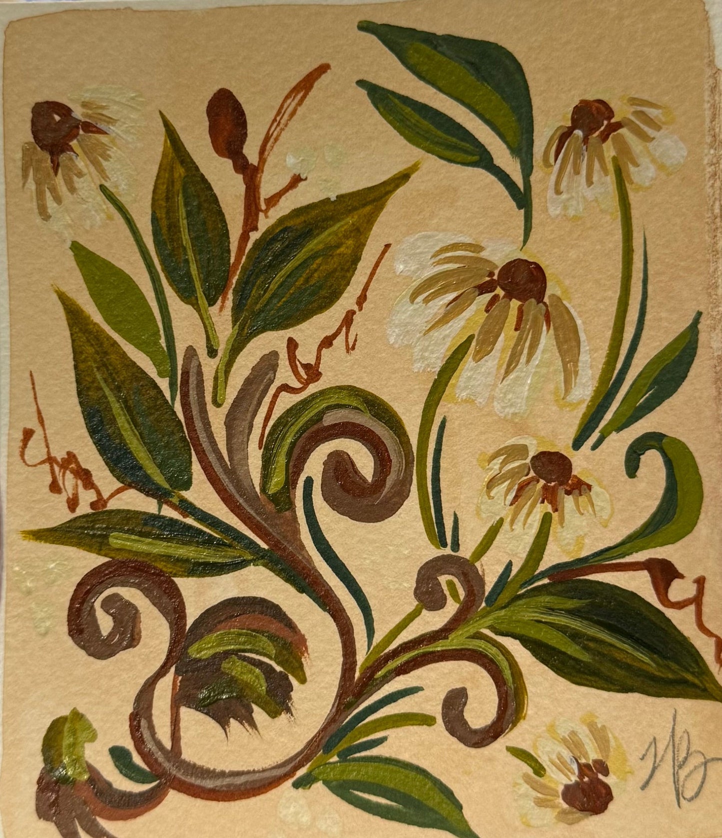 Tan Groovy Daisies