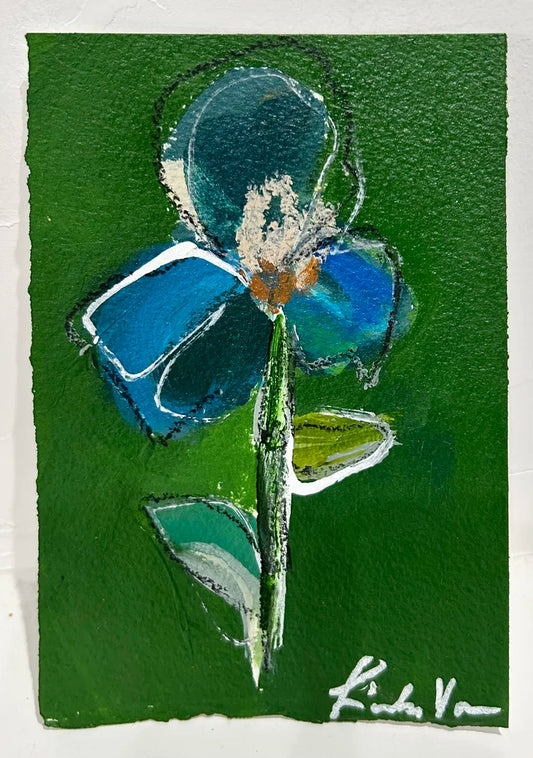 Blue abstract floral 1