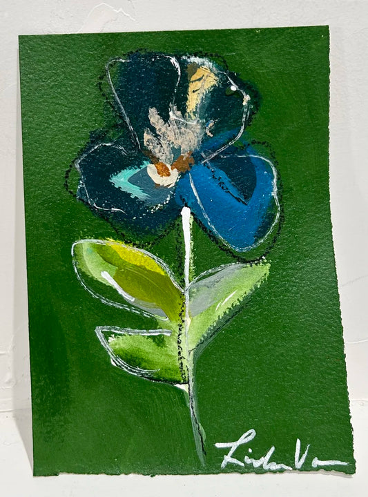 Blue abstract floral 2