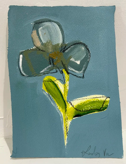 Baby blue abstract floral 3