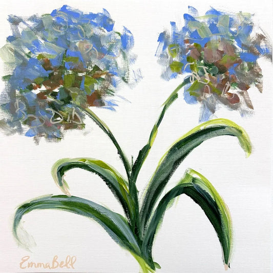 Vintage Botanical Blue Hydrangeas