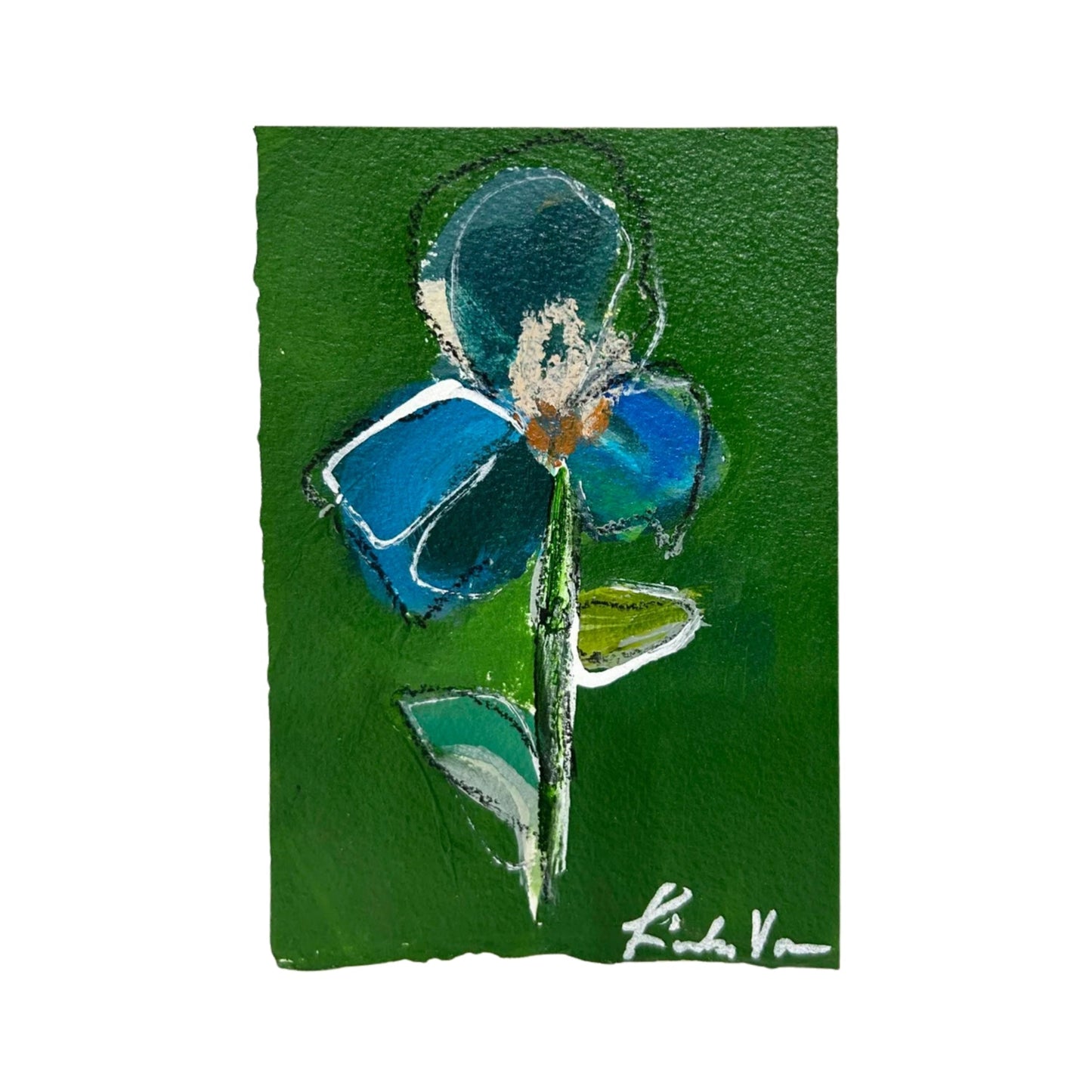 Blue abstract floral 1