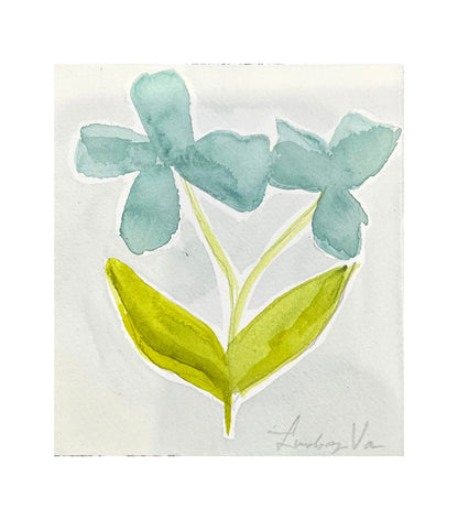 Blue/Chartreuse Botanical 1