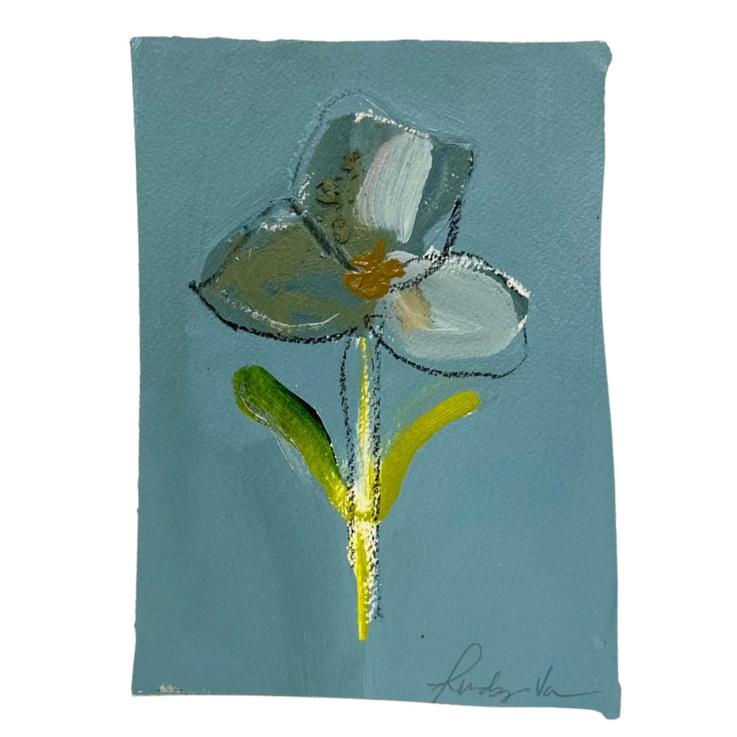 Baby blue abstract floral 2