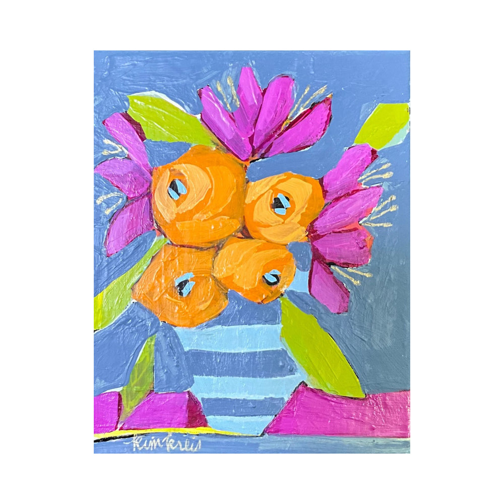 Blue Striped Vase