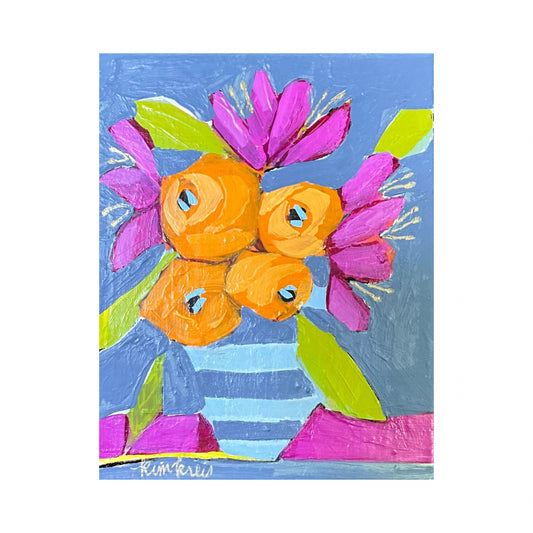 Blue Striped Vase