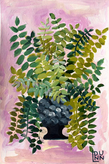 Ferns in Dark Hobnail Vase
