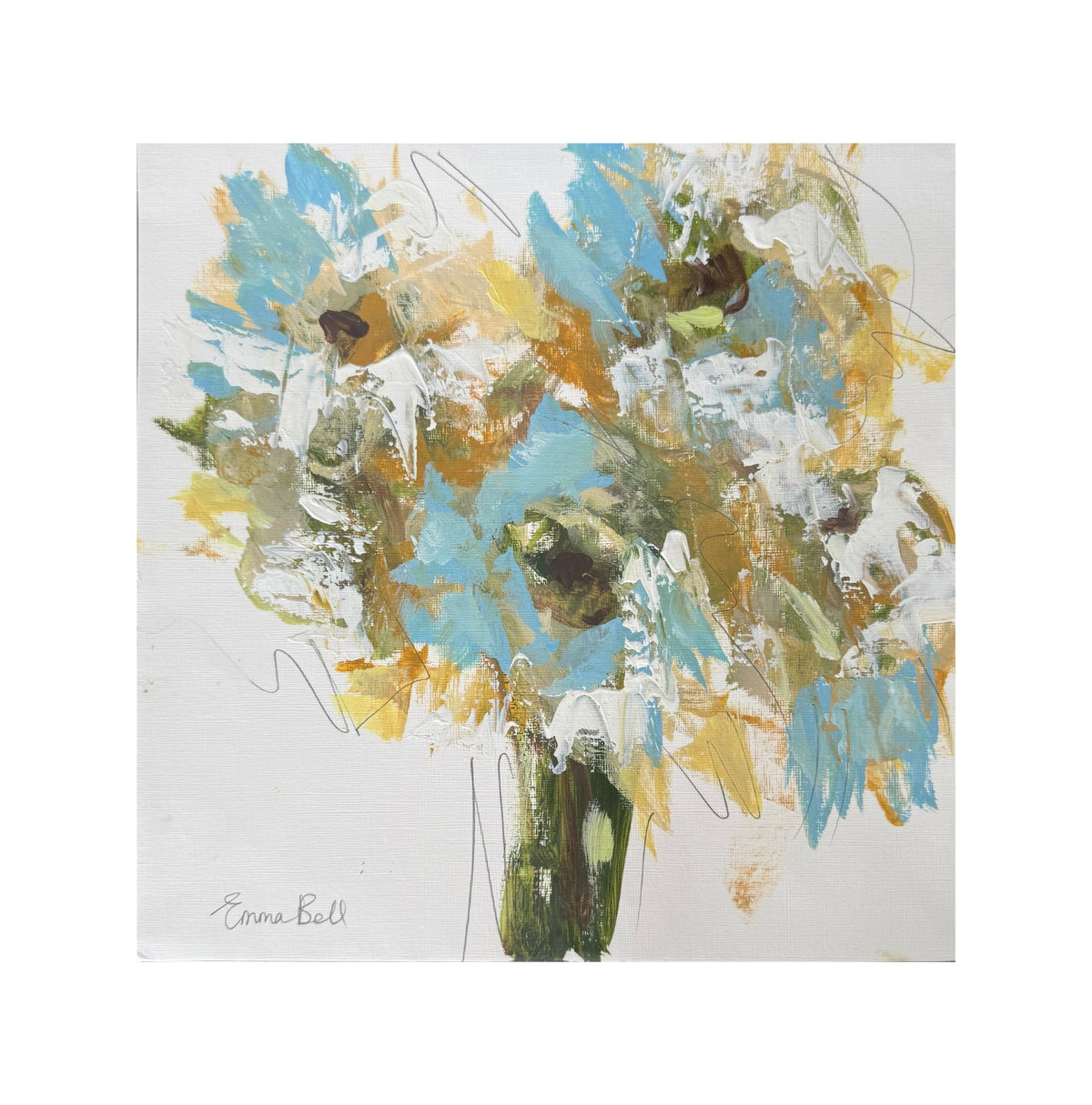 Daisies Blue and Yellow 1