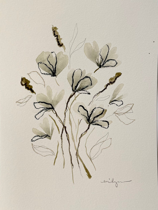 Five Grey Flowers