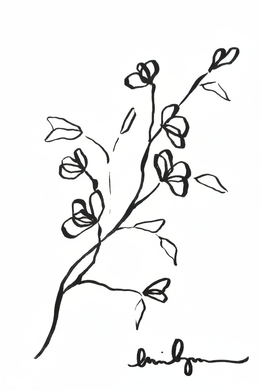 Black Tiny Flowers