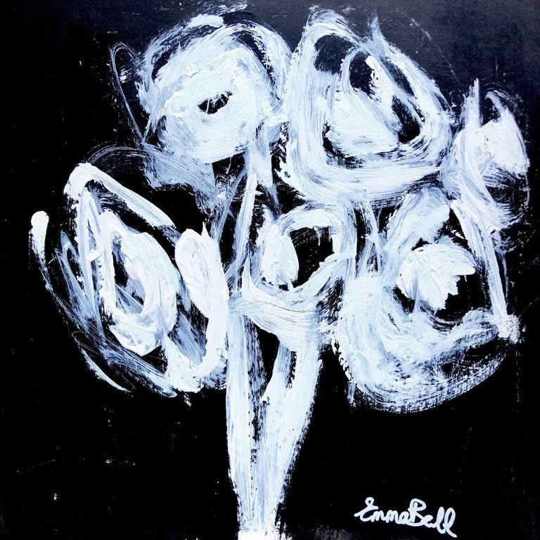 White and Black Rose Bunch