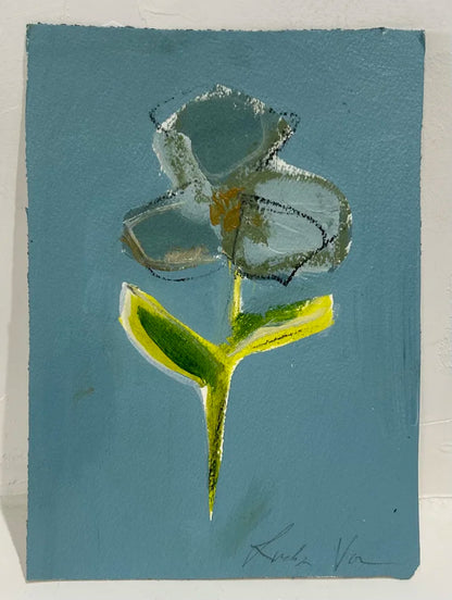 Baby blue abstract floral 1