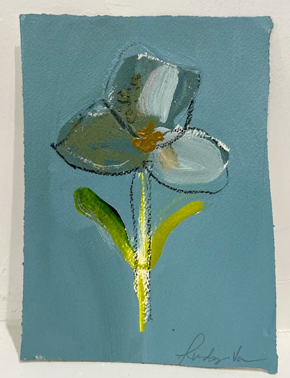 Baby blue abstract floral 2